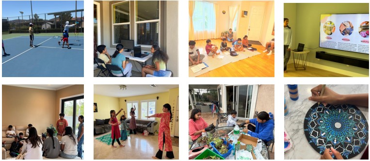 Tennis Camp - Youth playing tennis on outdoor courts