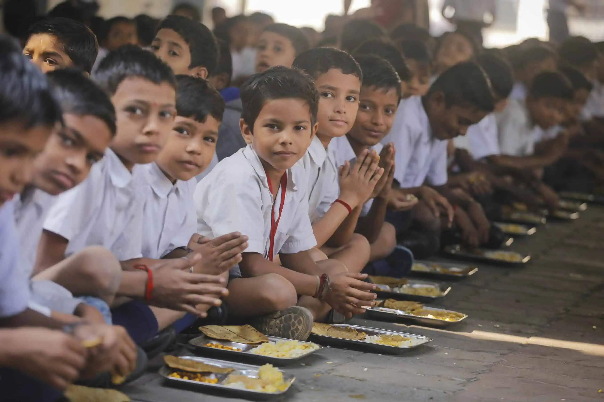Children sharing a meal
