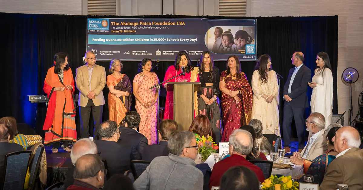 Akshaya Patra volunteers together at a chapter event