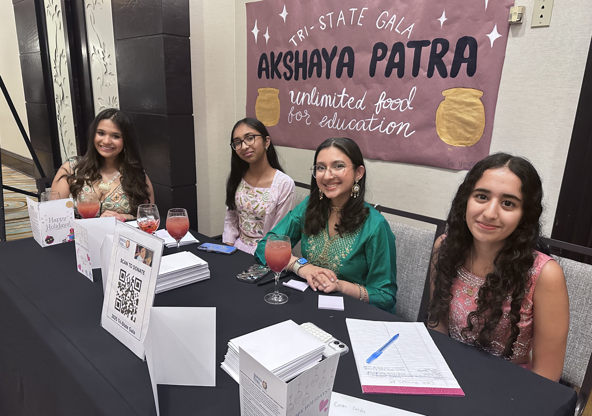 Akshaya Patra Youth Ambassadors volunteering at a community event